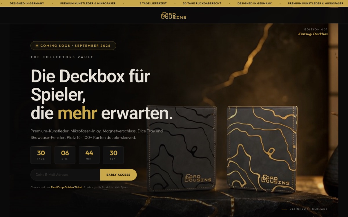 Website CardCousins &ndash; Desktop