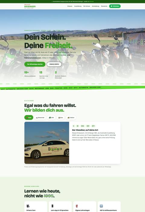 Website Fahrschule Deisinger