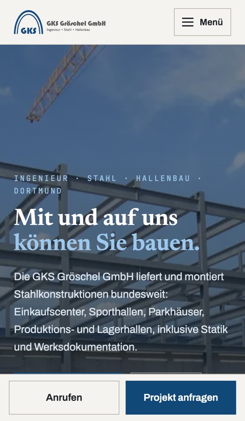 Website GKS Gröschel &ndash; Tablet