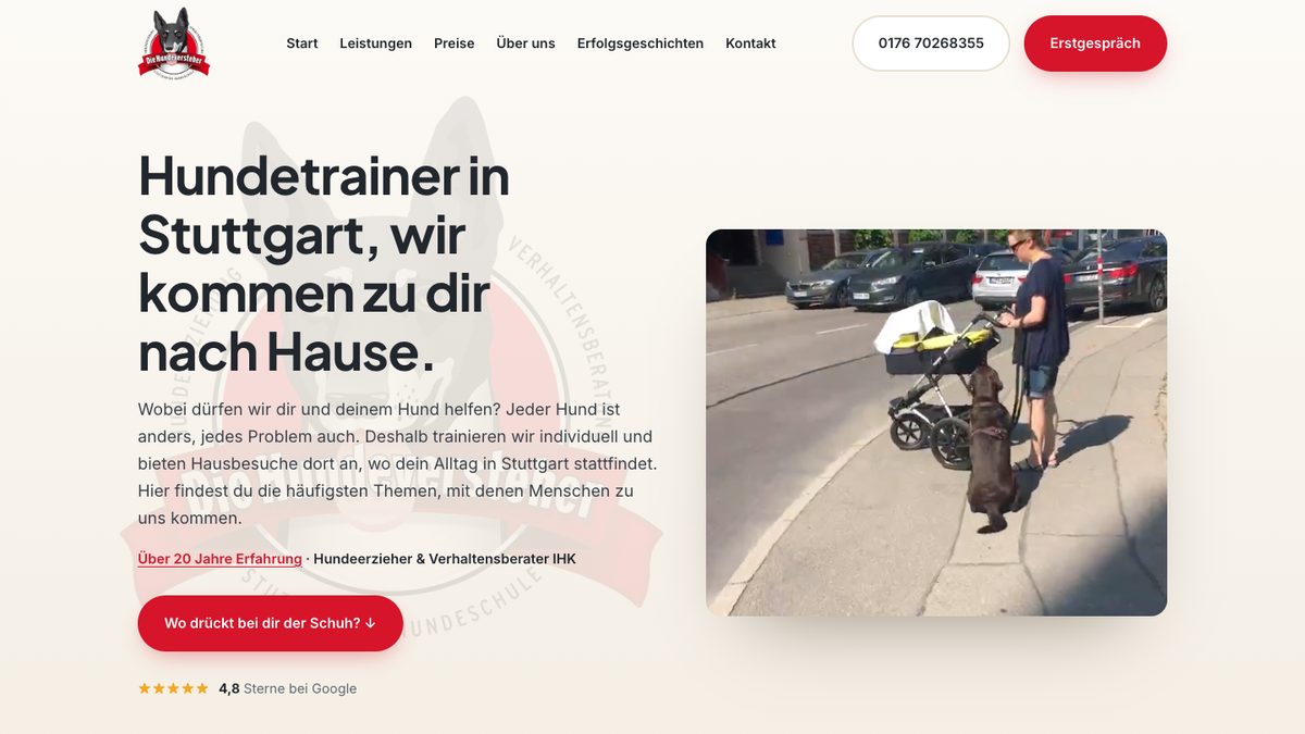 Website Die Hundeversteher &ndash; Desktop