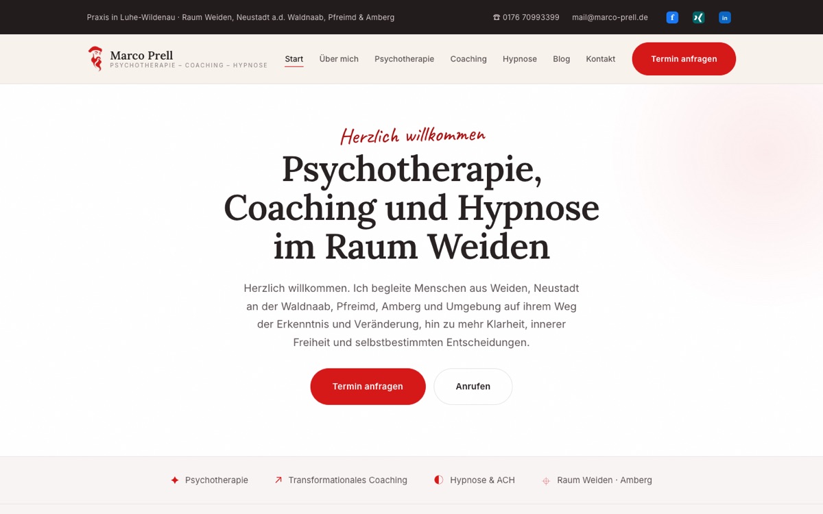 Website Marco Prell &ndash; Desktop