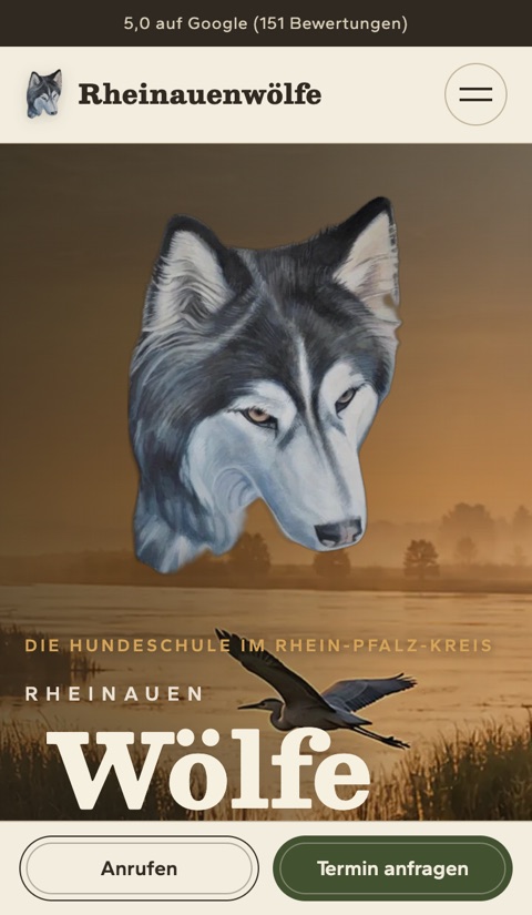 Website Rheinauenwölfe &ndash; Tablet