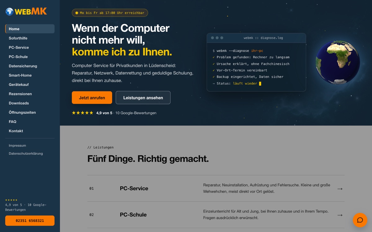 Website WebMK &ndash; Desktop