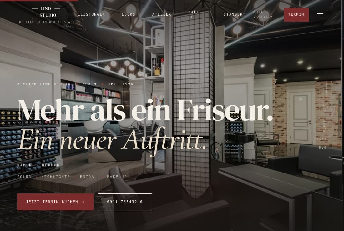 Frey II Team Salon, neue Website von Strivera