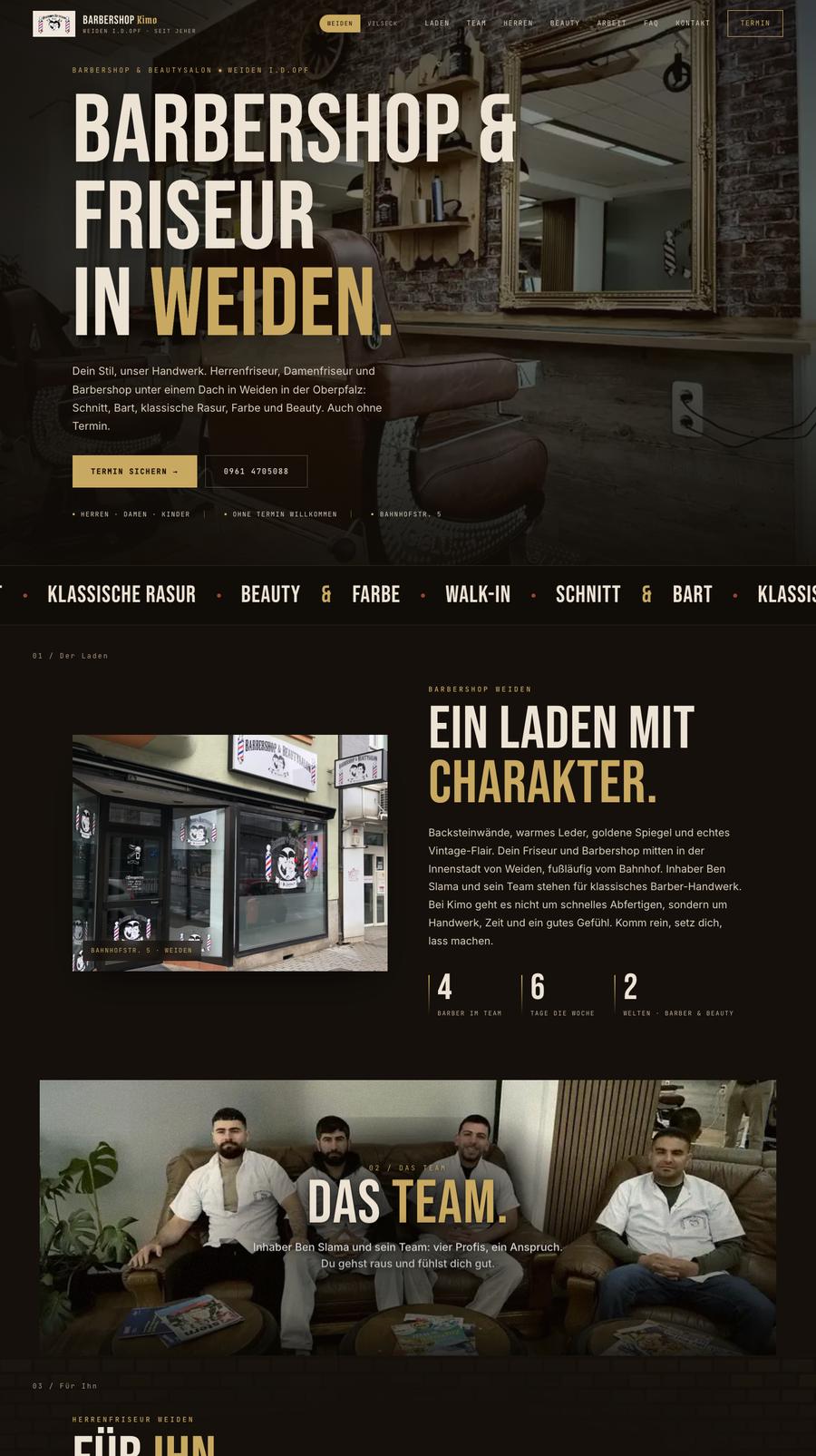 Website Barbershop Kimo, Teil 1