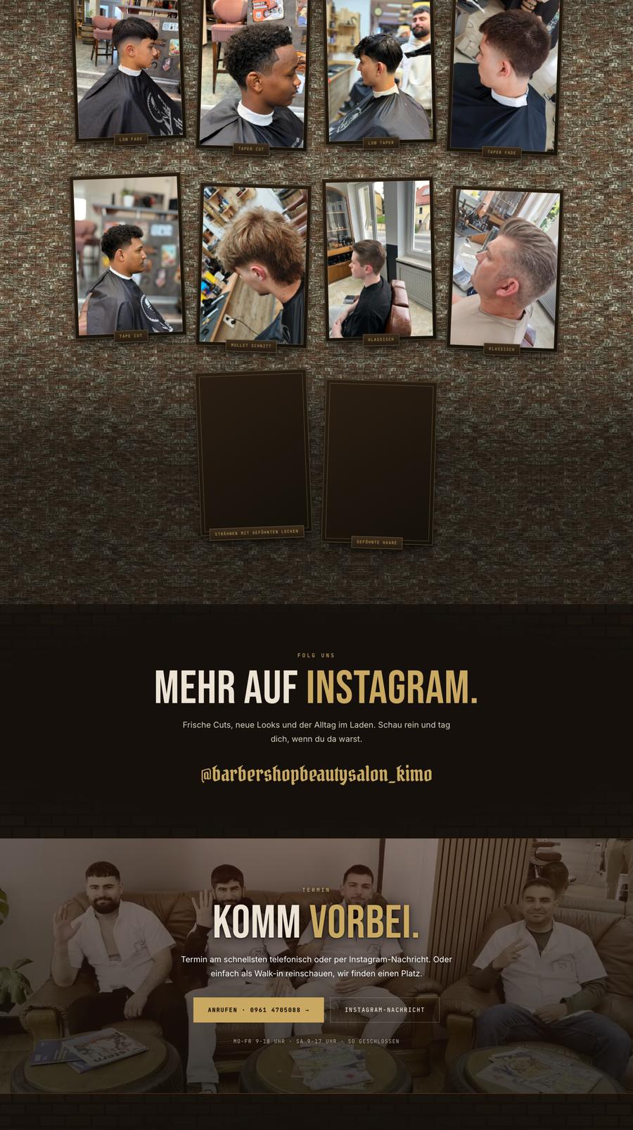 Website Barbershop Kimo, Teil 3