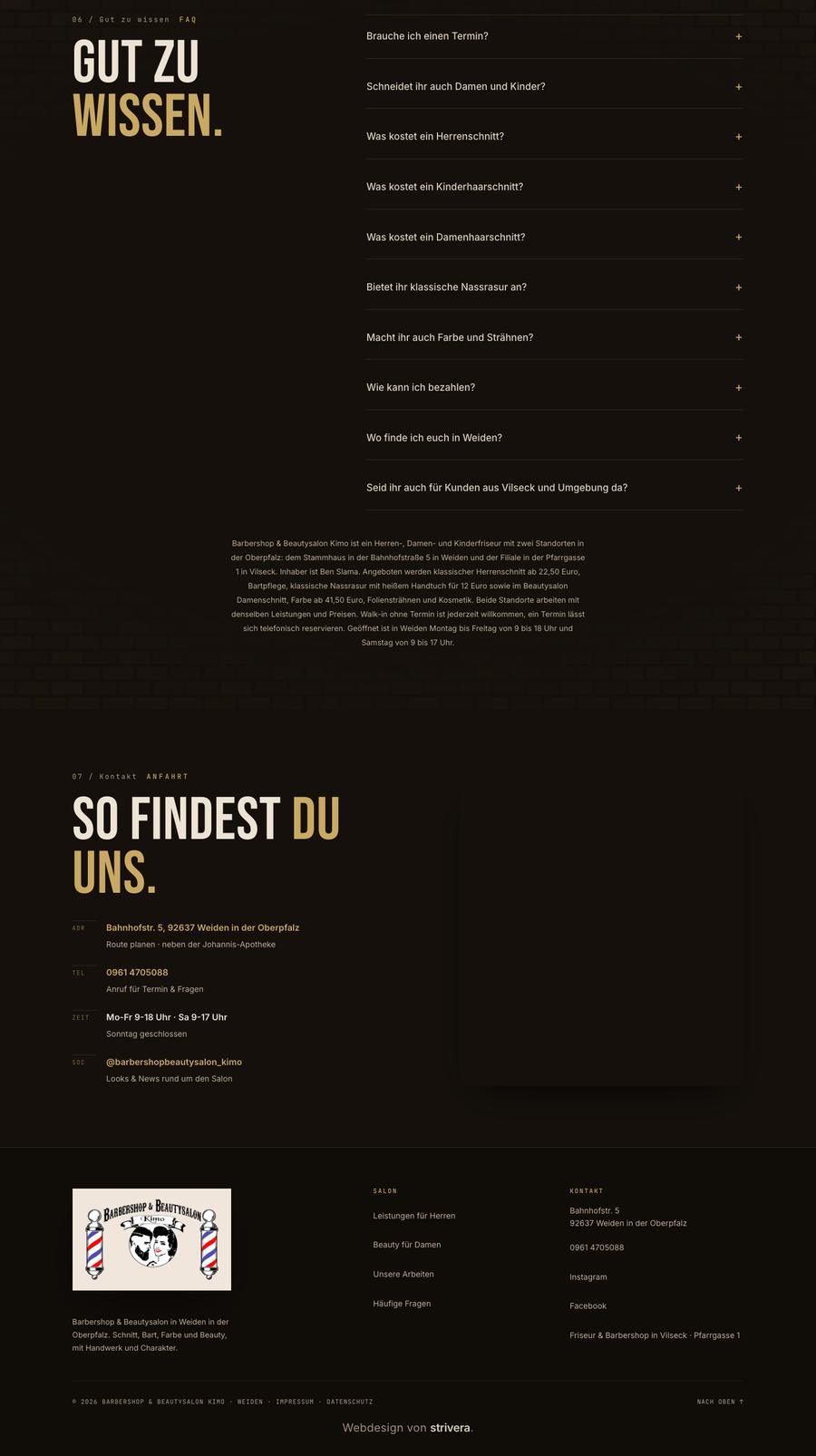 Website Barbershop Kimo, Teil 4