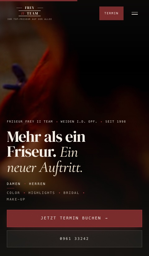 Website Frey II Team Salon