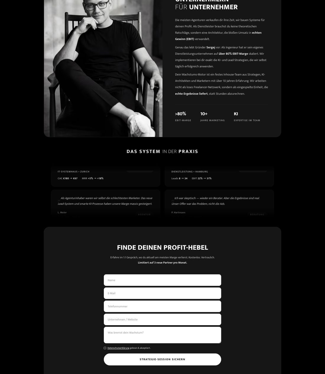 Die komplette Website von Profithebel, Teil 2 von 2